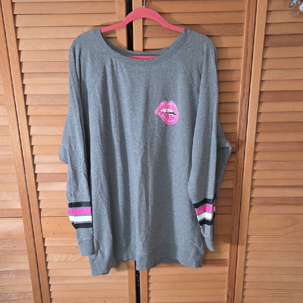 Torrid Gray Sweatshirt with Pink Accents